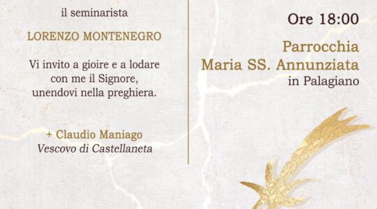 Ammissione agli Ordini Sacri del seminarista Lorenzo Montenegro – Diocesi di Castellaneta