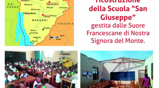 raccolti 9.000 € per ricostruzione della Scuola “San Giuseppe” in Burundi – Diocesi di Castellaneta