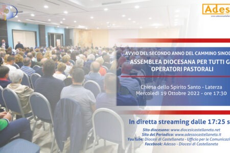 Diretta streaming per l’Assemblea diocesana 2022 – Diocesi di Castellaneta