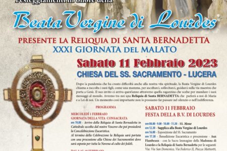 A Lucera, la reliquia di santa Bernadette