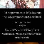 “Il rinnovamento della liturgia nella Sacrosanctum Concilium” – Arcidiocesi di Manfredonia – Vieste – San Giovanni Rotondo