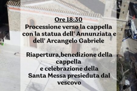Carlantino: riapertura Cappella dell'Annunziata - Diocesi di Lucera-Troia